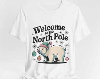 Welcome to the North Pole Tee | Mid Century Christmas | Retro Holiday Sign | Vintage Pastel Christmas Shirt