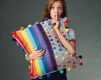 Rainbow Bobble Cusion PDF Pattern