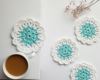 Early Morning Frost coasters PDF crochet pattern