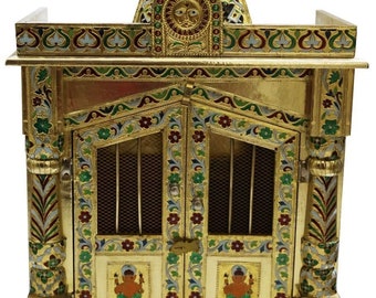 Golden Minakari Puja Pooja Mandir Hindu Jain Temple Akshar Etsy