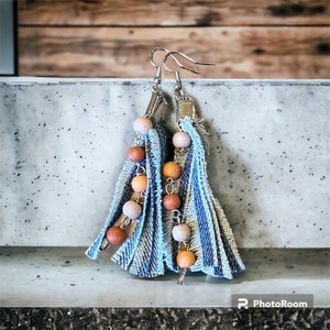 Reclaimed Denim Earrings!