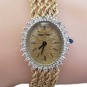 Lucien Piccard Women\'s Watch Gold Plated with Diamonds, Stainless Steel Working Vintage Ladies Dufonte Lucien Piccard Diamond Bows  main image 3