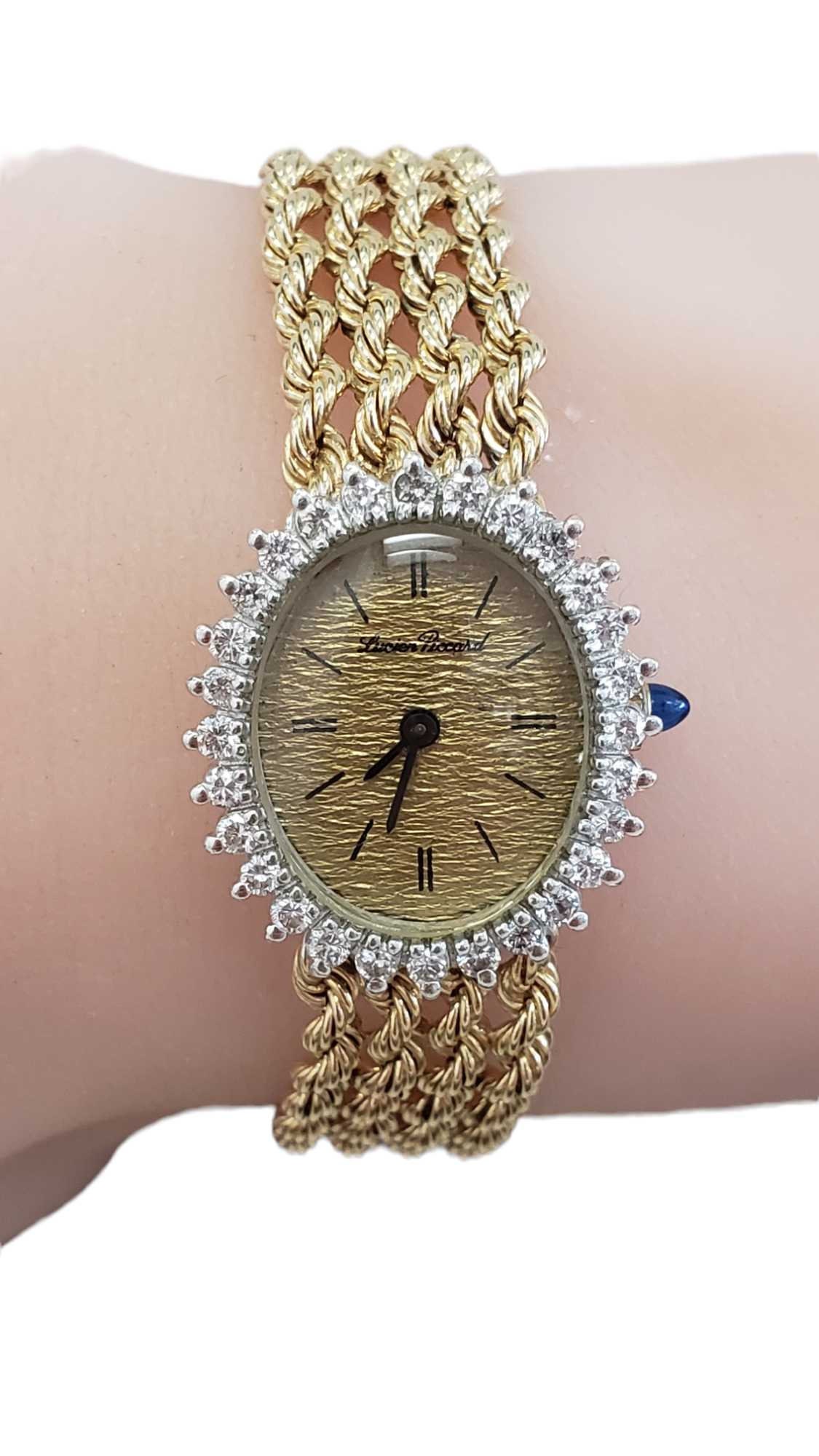 Vintage Lucien Piccard 14kt Yellow Gold Ladies Diamond Bezel  display picture 3