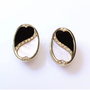 18K Gold Yin Yang Vintage Ohrringe