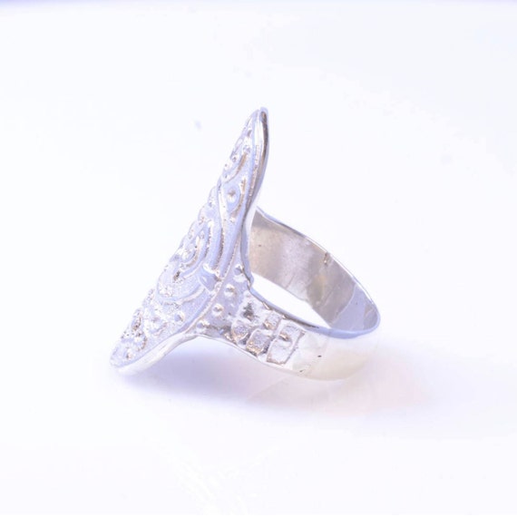 Vintage Late 1980's Inspired Silver Ring - image 3