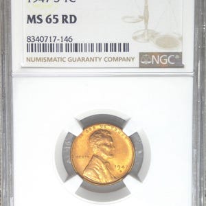 1947 S NGC Certified & Graded MS65 World War II Lincoln Bright Red Luster Just Graded Premium Quality Beautiful coin #Z494