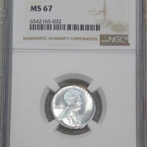 1943 S NGC Certified & Graded MS67 World War II Lincoln Steel Cent Very High-Grade Superb Luster Beautiful coin in Brand New Holder #Z349H
