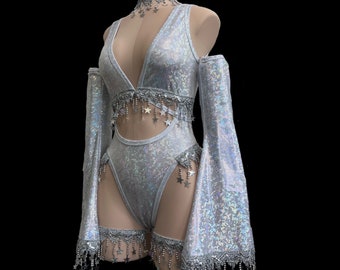 ICE QUEEN Body | Schlagärmel | Rave Outfit | Frauen rave | Festival Set | Himmlisches Outfit
