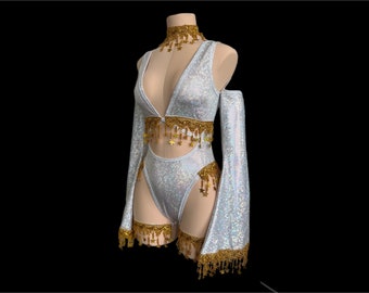 GRIECHISCHE GÖTTIN Body | Schlagärmel | Rave Outfit | Frauen rave | Festival Set | Himmlisches Outfit