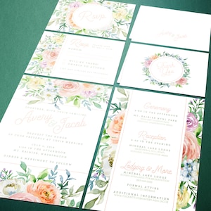 Not Just for Wedding Invitations - Watercolor Floral - Includes editable templates for Invites, RSVPs, and Thank You Cards