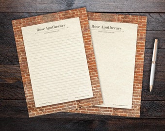 Red Bricks - Printable custom Letterhead / Stationary / Journal Template for Google Slides, Powerpoint, or Keynote - Instant Download
