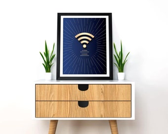 WiFi Password, Home Decor, Printable Wall Art, instant Download, Guest Room Sign, Best Selling Editable Template