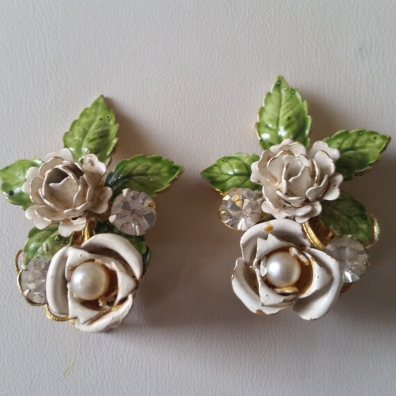 ROBERT LEVY Rose Earrings Gift For The Vintage Je… - image 1