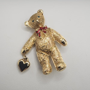 CAROLEE Most Adorable Teddy Bear Brooch Vintage Jewelry Lover Gift Valentines Day Gift Collectible Designer Vintage Jewelry Gift For Her