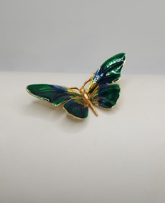 ERWIN  PEARL Butterfly Gorgeous Green And Blue Br… - image 8