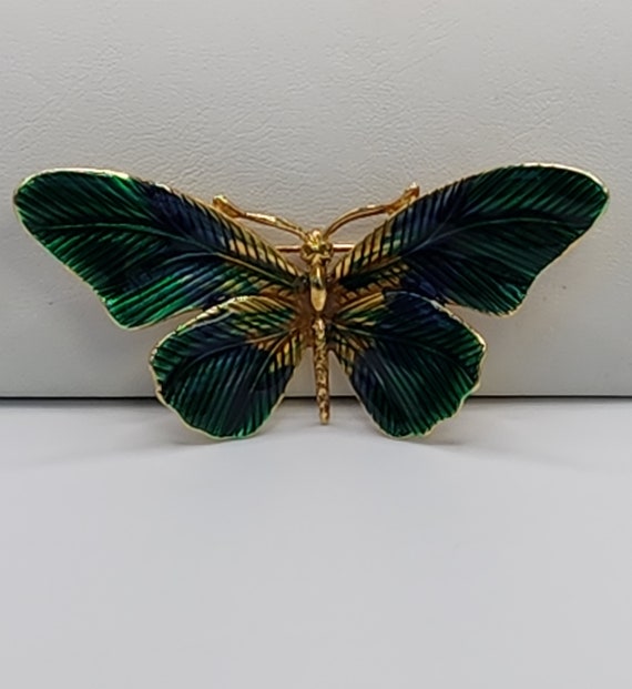 ERWIN  PEARL Butterfly Gorgeous Green And Blue Br… - image 10