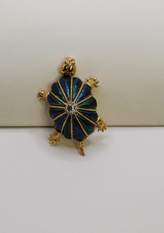 Superb HUTTON WILKINSON Articulated Turtle Brooch… - image 8