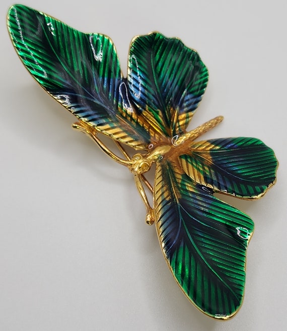ERWIN  PEARL Butterfly Gorgeous Green And Blue Br… - image 5