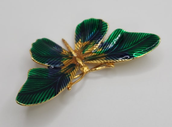 ERWIN  PEARL Butterfly Gorgeous Green And Blue Br… - image 4
