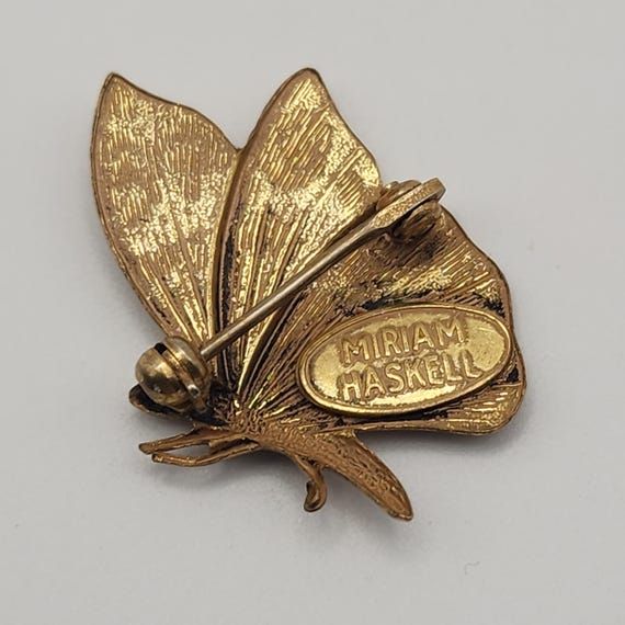 Tiny MIRIAM HASKELL Butterfly Brooch Vintage Jewe… - image 5
