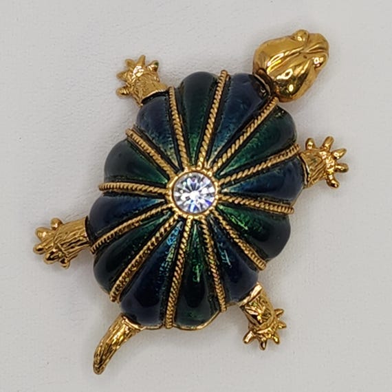 Superb HUTTON WILKINSON Articulated Turtle Brooch… - image 2