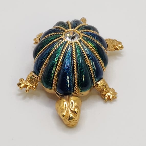 Superb HUTTON WILKINSON Articulated Turtle Brooch… - image 3
