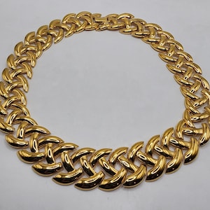 Big Bold Beautiful NAPIER Golden Statement Necklace Circa 1970&#39;s ~ 1980&#39;s Vintage Lover Gift Authentic Collectible Designer Jewelry Present