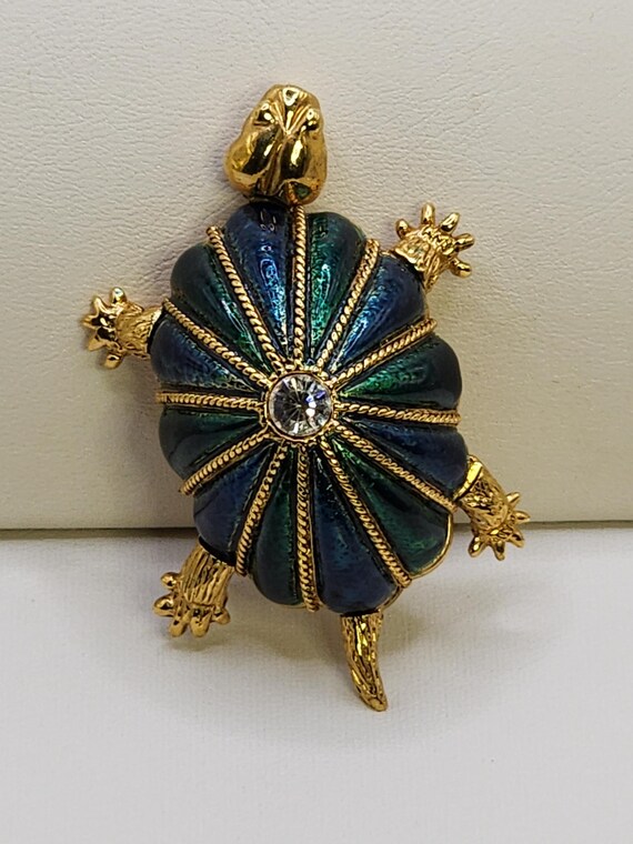 Superb HUTTON WILKINSON Articulated Turtle Brooch… - image 9