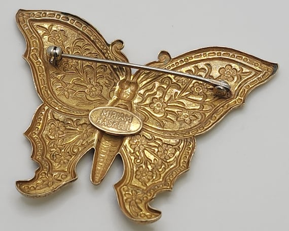 MIRIAM HASKELL Butterfly Brooch Vintage Jewelry L… - image 5