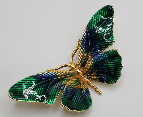 ERWIN  PEARL Butterfly Gorgeous Green And Blue Br… - image 6