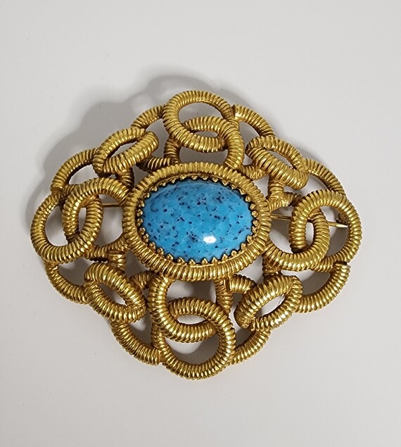 CASTLECLIFF BROOCH  Massive Sculptural Turquoise G