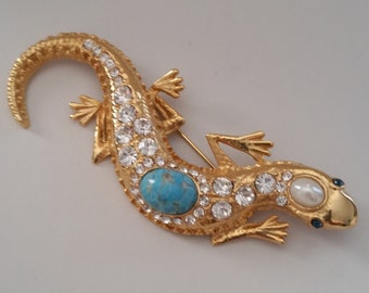 JACKIE ORR Spectacular Salamander Brooch Vintage Jewelry Lover Gift Authentic Collectible Designer Luxury Costume Jewelry Present For Her