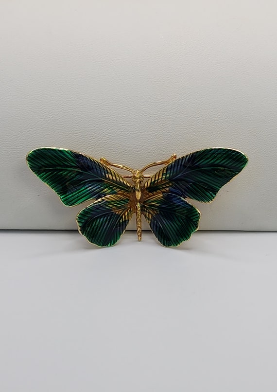 ERWIN  PEARL Butterfly Gorgeous Green And Blue Br… - image 9