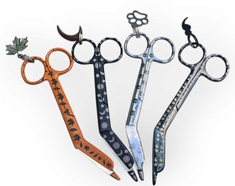 Bandage scissors with charms for veterinary technicians or nurses