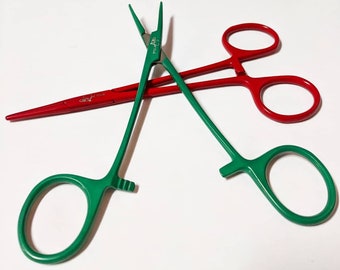 Red or Green mosquito hemostats by vettechstuff for vet tech veterinary technician nurse gift