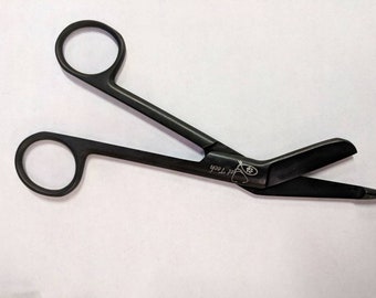 Jet black 5.5" bandage scissors for veterinary technician vet tech nurse by vettechstuff.
