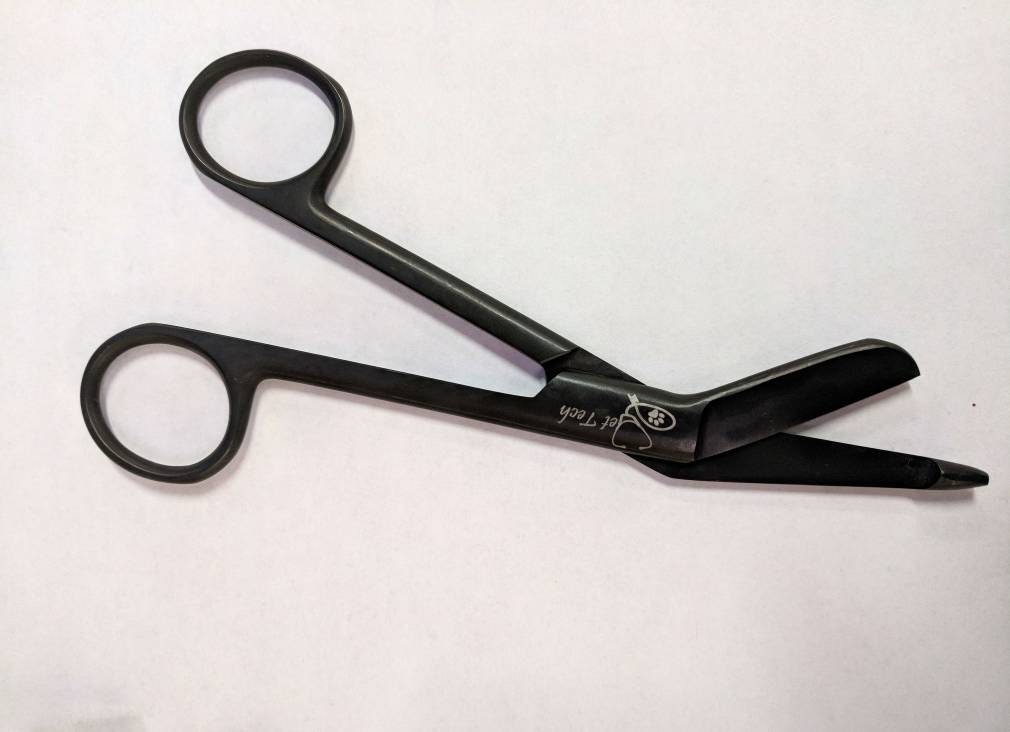 Jet black 5.5 bandage scissors for veterinary technician Etsy