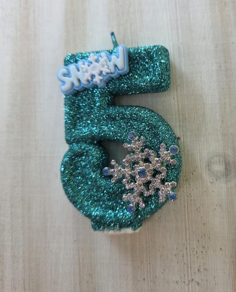 Frozen candle, Snowflake Candle, Snow, Birthday, Keepsake Candle, Party Supplies image 6