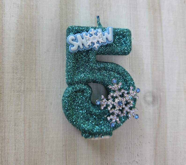 Frozen candle, Snowflake Candle, Snow, Birthday, Keepsake Candle, Party Supplies image 5