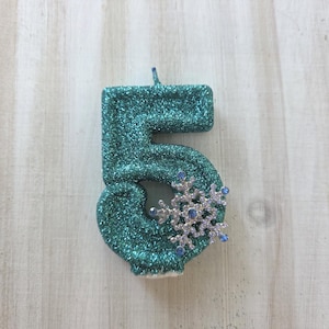 Frozen candle, Snowflake Candle, Snow, Birthday, Keepsake Candle, Party Supplies image 1