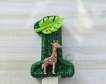 Giraffe Safari Candle, Animal, Birthday, Keepsake Candle, Party Supplies