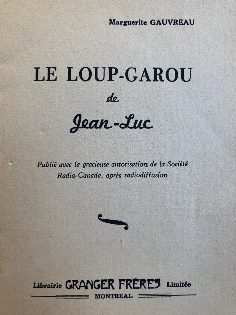 1948 Le LoupGarou De JeanLuc de Marguerite Gauvreau Texte Etsy France