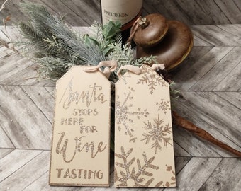 BOTTLE TAG: Santa Stops Here for Wine Tasting