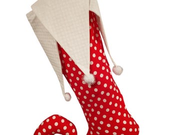 22 Inch Jester Christmas Stocking, Whimsical Themed Christmas Stocking