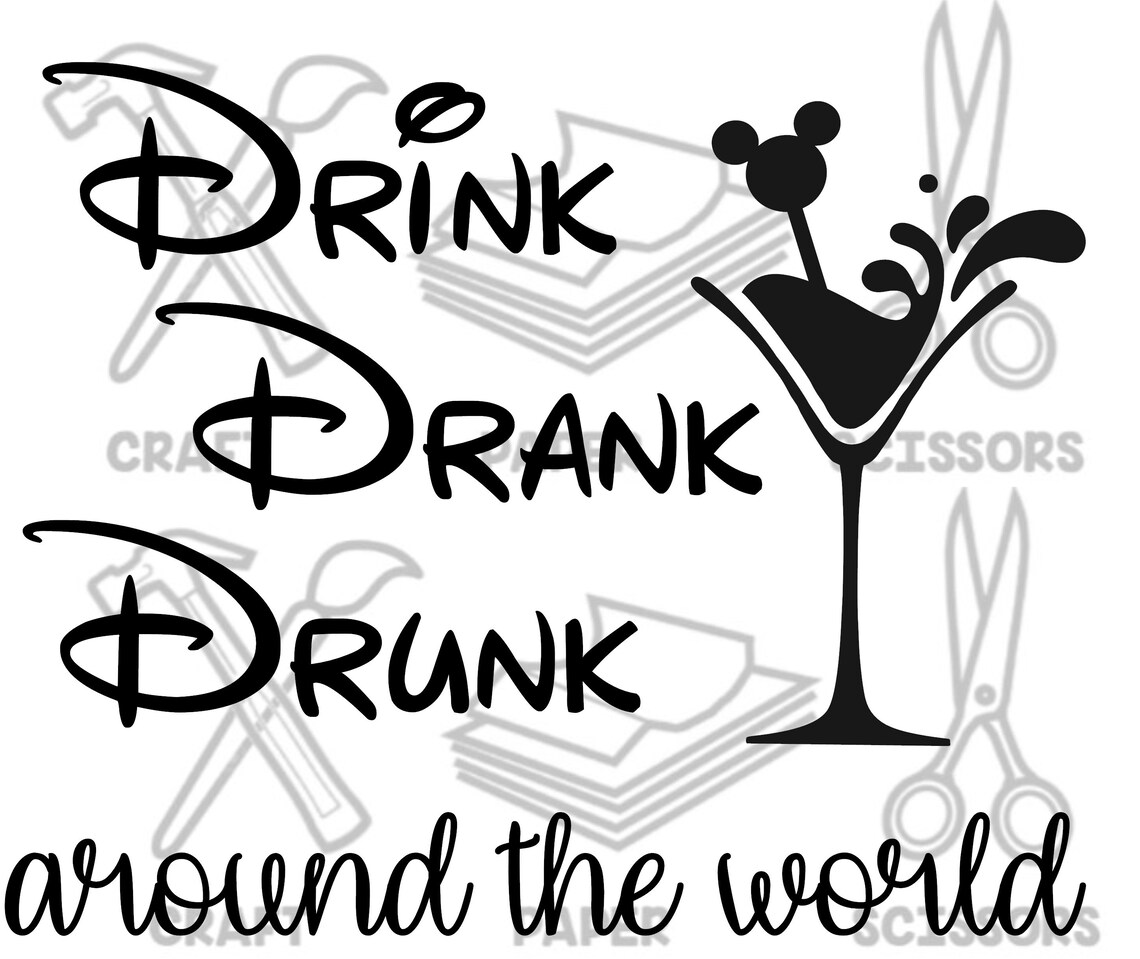 DRINK DRANK DRUNK Mickey Martini Digital Design cut files | Etsy