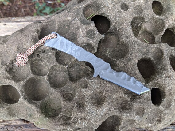Tanto Knife sculpted/ neck knife /hand made knife / tactical knife / EDC tool / neck sheath