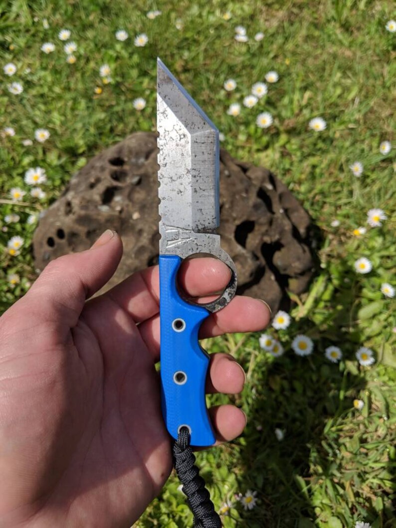 Tanto knife with finger ring / fixed blade knife / knives Etsy