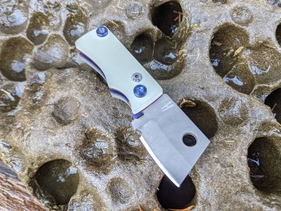 Friction folder knife #5 / mini cleaver /hand made knife / pocket knife / edc knife / everdyday carry