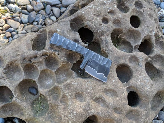 Forged Micro Neck Cleaver. Custom Handmade Tiny knife