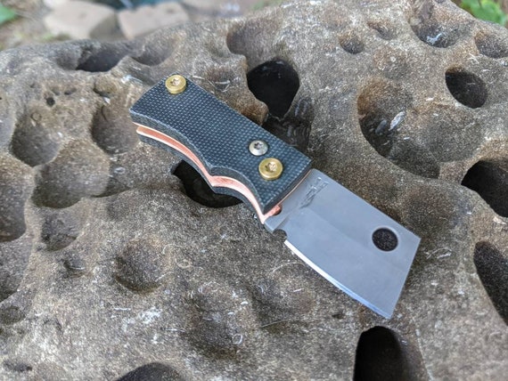 Friction folder knife #5 / mini cleaver /hand made knife / pocket knife / edc knife / everdyday carry